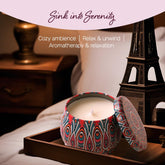 Andme-Tin Candle Jar with Soy Wax - Mon Paris| Serenity in Every Scent | Eco-Friendly Luxury for Homes | Captivating Aromas | Blissful Fragrances | Scented Candles for Home Décor & Gifting
